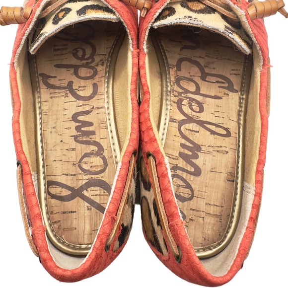 Sam Edelman | Women | Sebastian Leather Fur Leopard Slip On Boat Shoes | 6 M - Picture 8 of 13